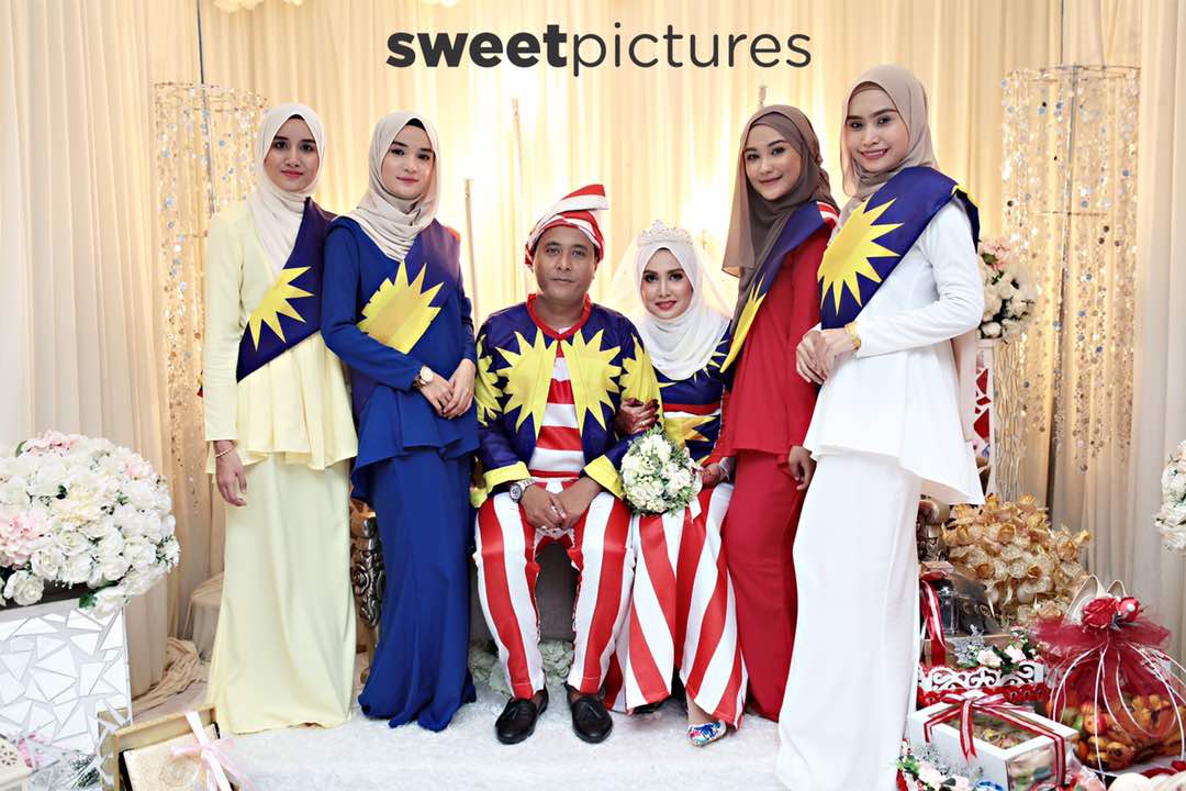 Pakai Baju Pengantin JALUR GEMILANG Semangat Patriotik 