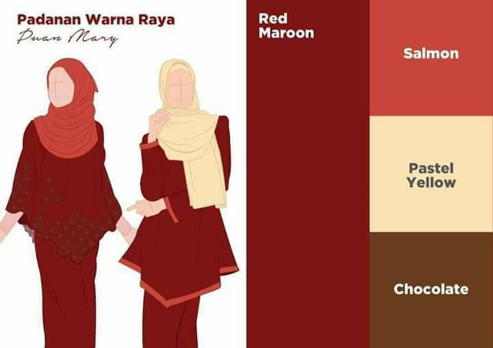  Warna  Tudung  Dan Baju  Matching  Barulah Raya Bergaya Nona