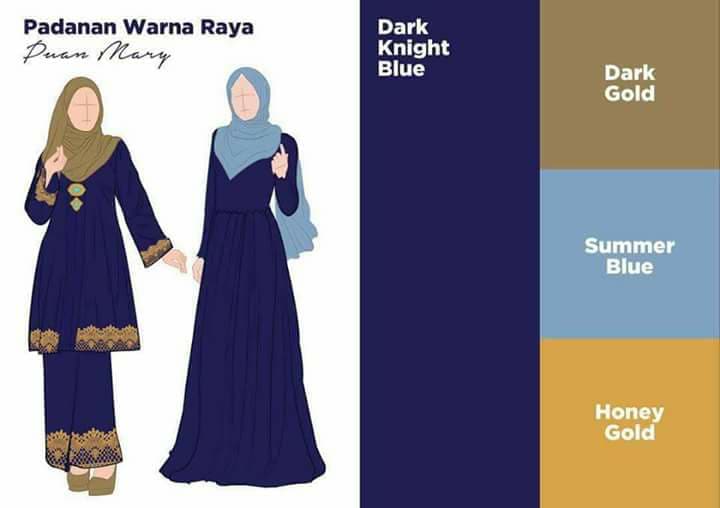 Warna Tudung  Dan Baju  Matching  Barulah Raya Bergaya Nona